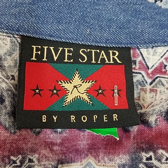 FiveStar by Roper Retro Western Rodeo Top M - Picture 5 of 8